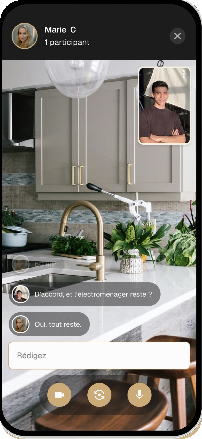 Visite immobilière en visioconférence dans l'application VisioHabitat